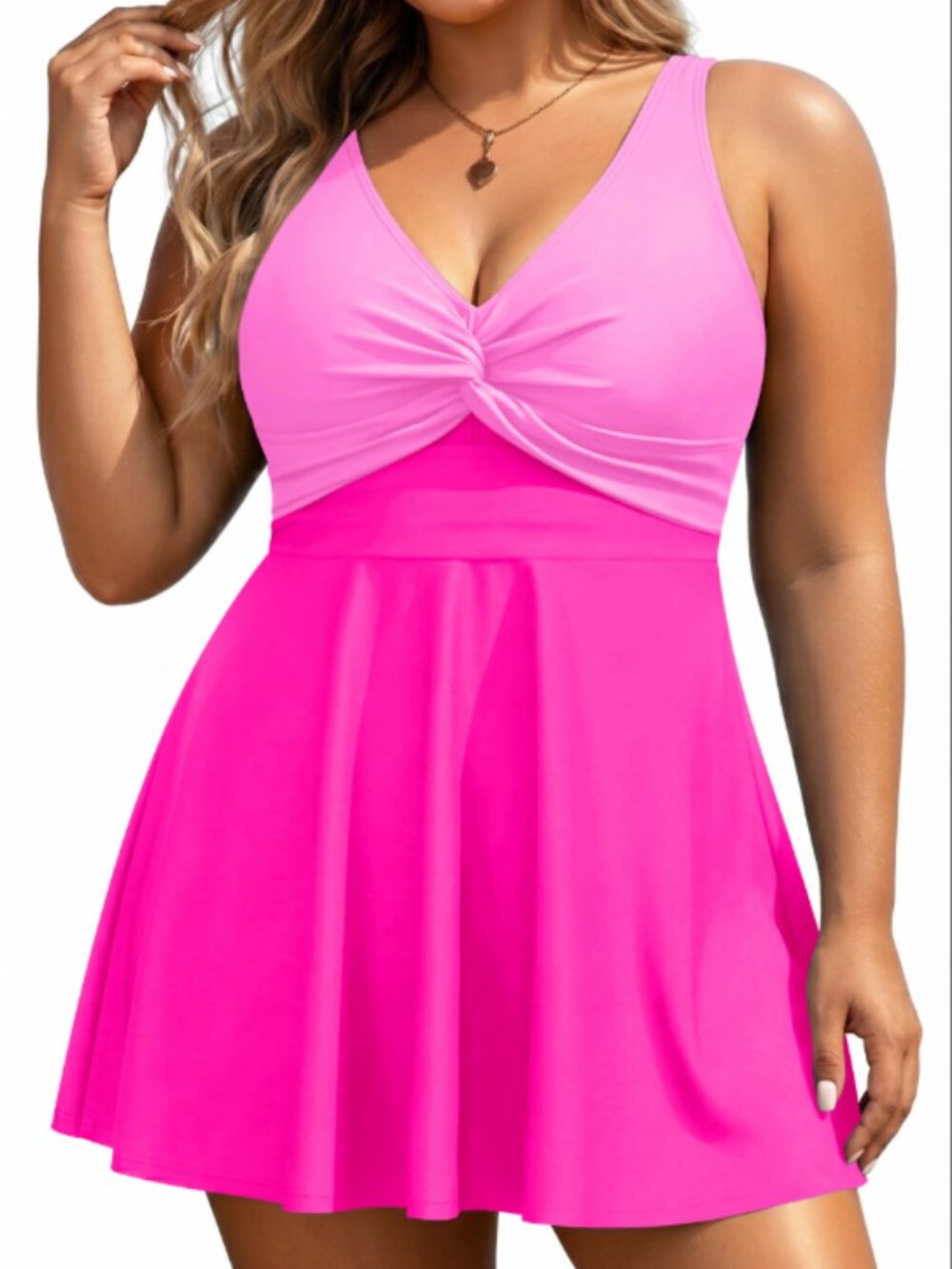 Plus Size Swim Dress - One Piece Tummy Control Swimsuit